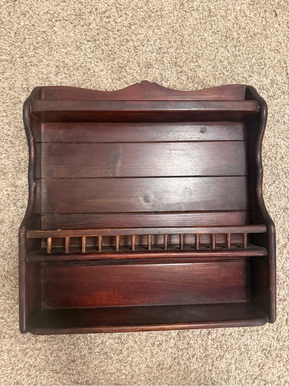 Vintage Wooden Wall Shelf - Farmhouse Style Spice Rack